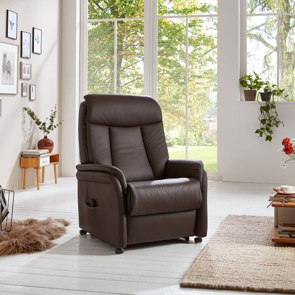 Relaxsessel Hukla INN Braun - Pigmentiertes Leder - 80 x 107 x 84 cm