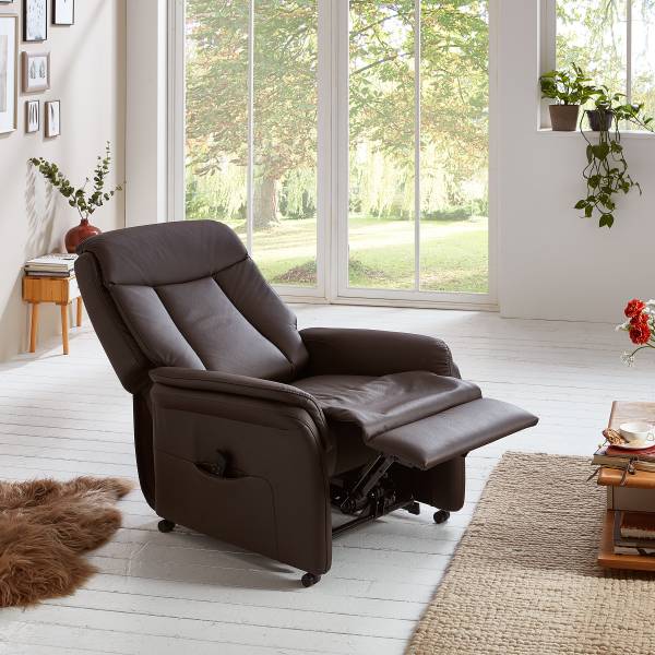 Relaxsessel Hukla INN Braun - Pigmentiertes Leder - 80 x 107 x 84 cm