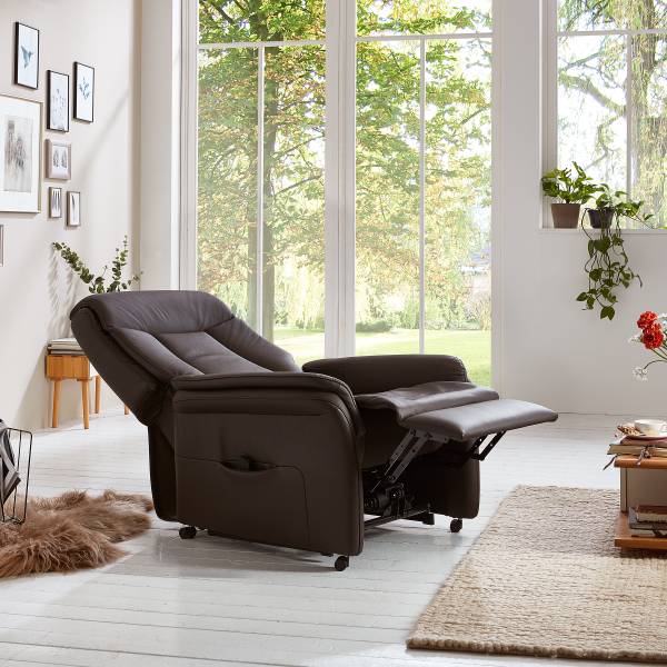 Relaxsessel Hukla INN Braun - Pigmentiertes Leder - 80 x 107 x 84 cm