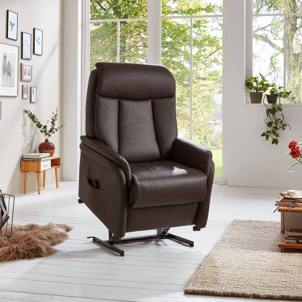 Relaxsessel Hukla INN Braun - Pigmentiertes Leder - 80 x 107 x 84 cm