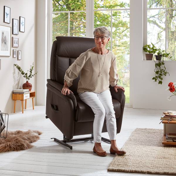 Relaxsessel Hukla INN Braun - Pigmentiertes Leder - 80 x 107 x 84 cm