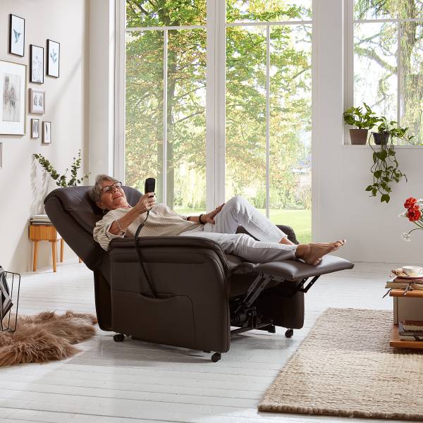 Relaxsessel Hukla INN Braun - Pigmentiertes Leder - 80 x 107 x 84 cm