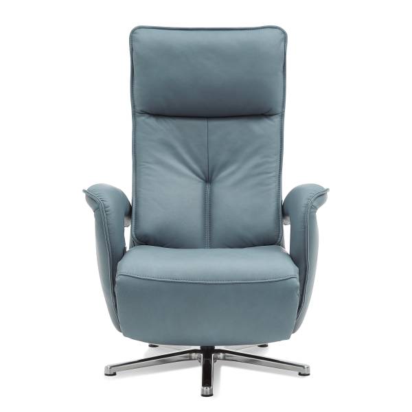 Relaxsessel Hukla ER04 Blau - Pigmentiertes Leder - Stahl - 77 x 110 x 87 cm