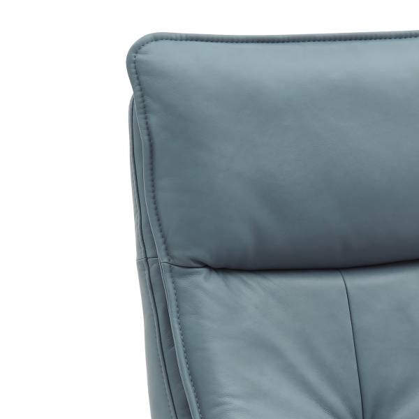 Relaxsessel Hukla ER04 Blau - Pigmentiertes Leder - Stahl - 77 x 110 x 87 cm