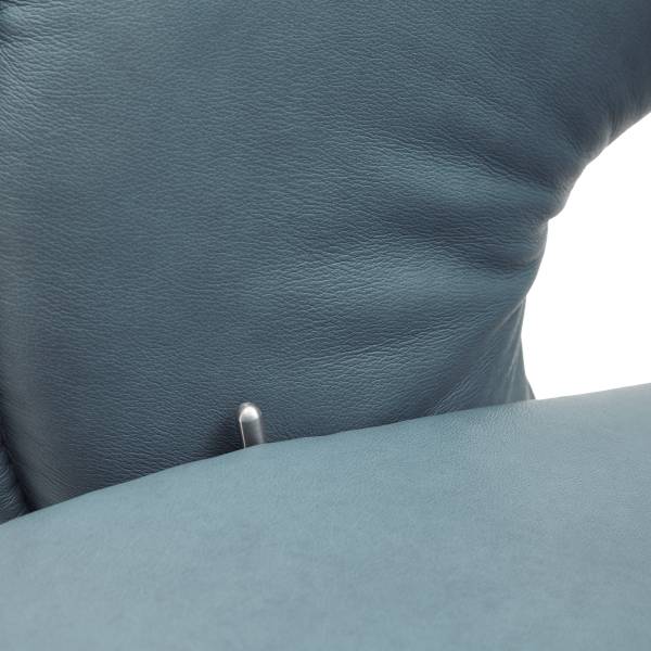 Relaxsessel Hukla ER04 Blau - Pigmentiertes Leder - Stahl - 77 x 110 x 87 cm