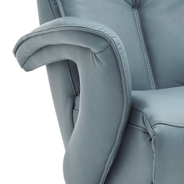 Relaxsessel Hukla ER04 Blau - Pigmentiertes Leder - Stahl - 77 x 110 x 87 cm