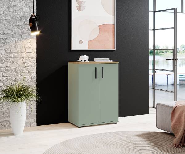 Comò Mashia - 60 cm Salvia / Effetto rovere