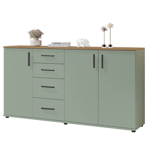 Sideboard Mashia Salbei / Eiche Mauvella Dekor