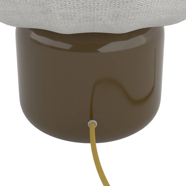 Lampada da tavolo Brisa Cotone / Vetro opale - 1 punto luce - Verde