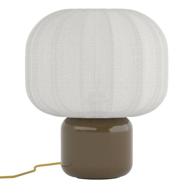 Lampada da tavolo Brisa Cotone / Vetro opale - 1 punto luce - Verde
