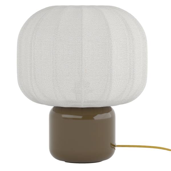 Lampada da tavolo Brisa Cotone / Vetro opale - 1 punto luce - Verde