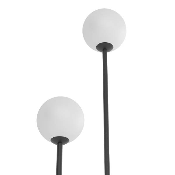 Lampada da terra Orion Vetro fumé / Ferro - 2 punto luce - Nero