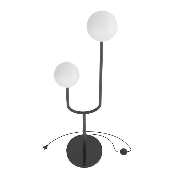 Lampada da terra Orion Vetro fumé / Ferro - 2 punto luce - Nero