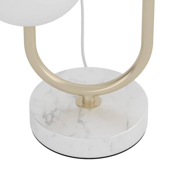 Tischleuchte Orion Opalglas / Eisen - 2-flammig - Messing