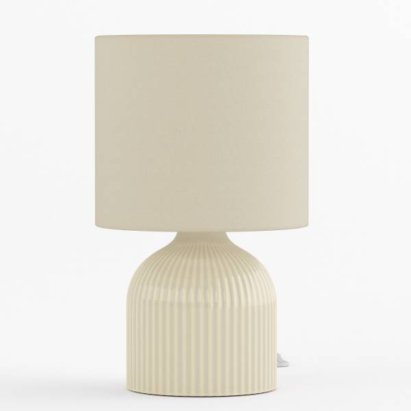 Tischleuchte Uvaro Frottee / Keramik - 1-flammig - Beige