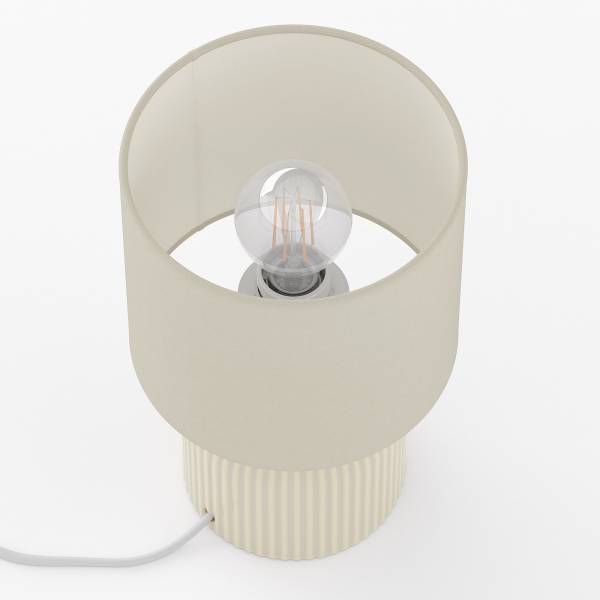 Tischleuchte Uvaro Frottee / Keramik - 1-flammig - Beige