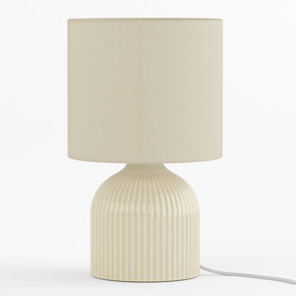 Tischleuchte Uvaro Frottee / Keramik - 1-flammig - Beige