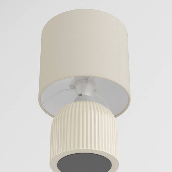 Tischleuchte Uvaro Frottee / Keramik - 1-flammig - Beige