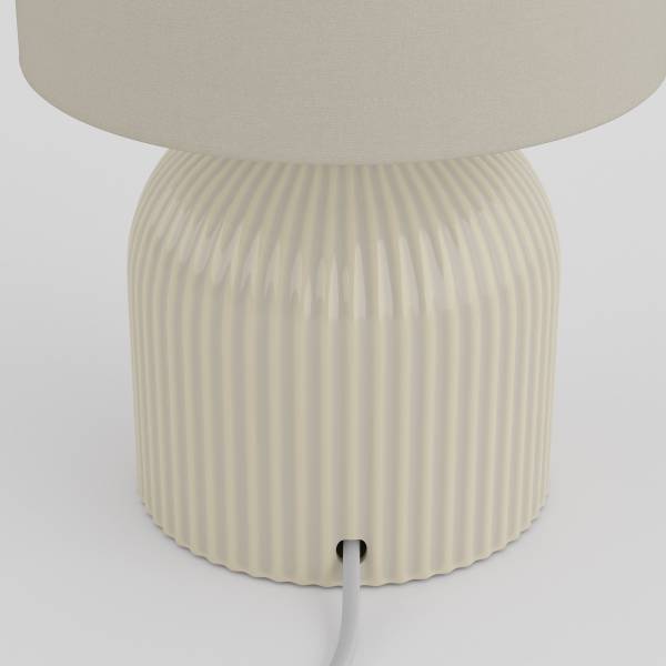 Tischleuchte Uvaro Frottee / Keramik - 1-flammig - Beige