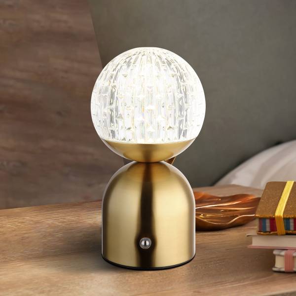 Lampada da tavolo LED Julsy Vetro acrilico / Ferro - 1 punti luce - Ottone