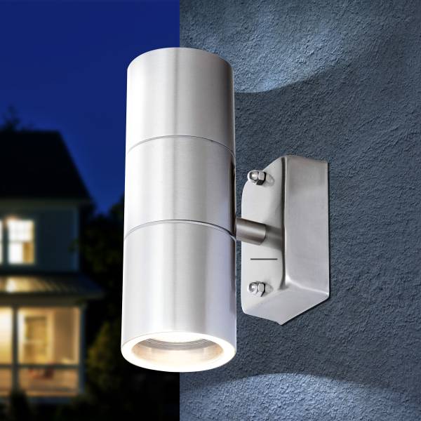 LED-Wandleuchte Style Klarglas / Edelstahl - 2-flammig