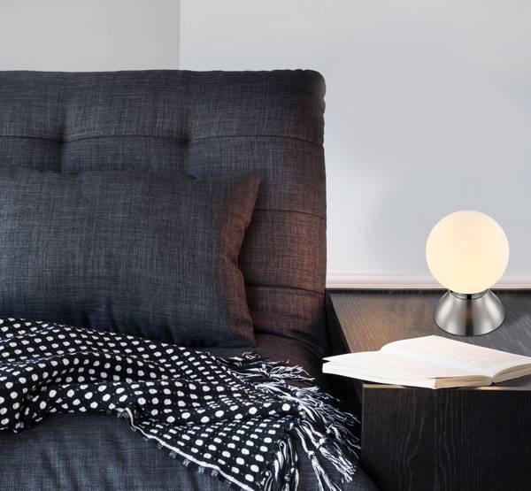 Lampe de table LED Kitty Verre opalin / Fer - 1 ampoule