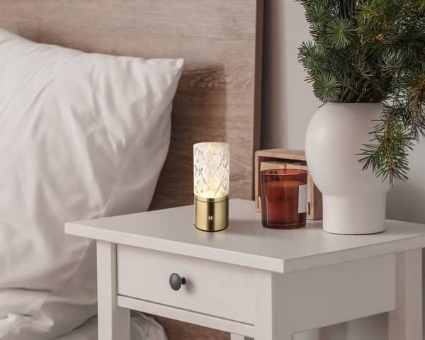 LED-Tischleuchte Lunki Acrylglas / Eisen - 1-flammig