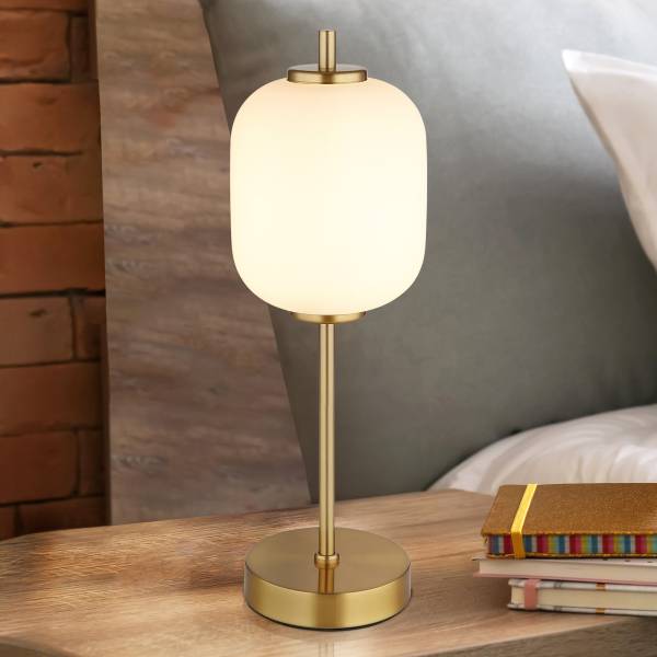 Lampada da tavolo LED Ewald Vetro opalino / Ferro - 1 punto luce
