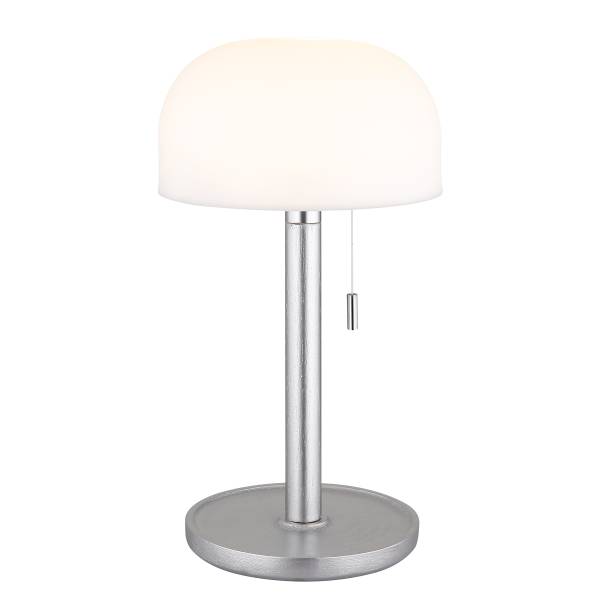 LED-Tischleuchte Norman Acrylglas / Bambus massiv - 1-flammig - Silber