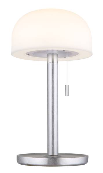 LED-Tischleuchte Norman Acrylglas / Bambus massiv - 1-flammig - Silber