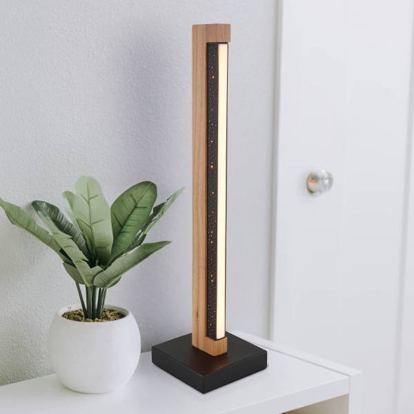 LED-tafellamp Starla massief rubberboomhout/ijzer - 1-lichts