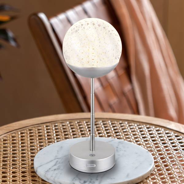 Lampada da tavolo LED Gavin Vetro acrilico - 1 punto luce - Argento