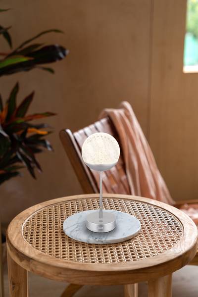 Lampada da tavolo LED Gavin Vetro acrilico - 1 punto luce - Argento