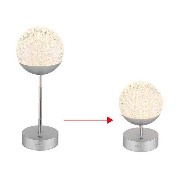 Lampada da tavolo LED Gavin Vetro acrilico - 1 punto luce - Argento