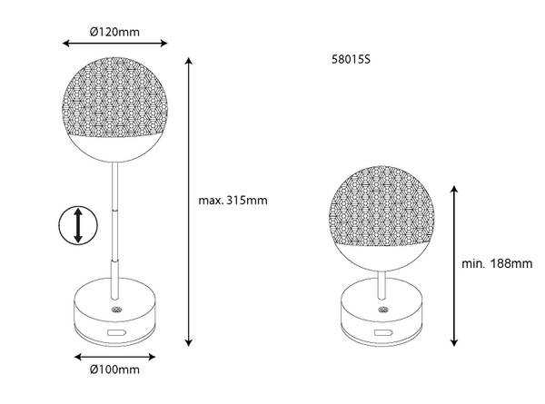 Lampada da tavolo LED Gavin Vetro acrilico - 1 punto luce - Argento