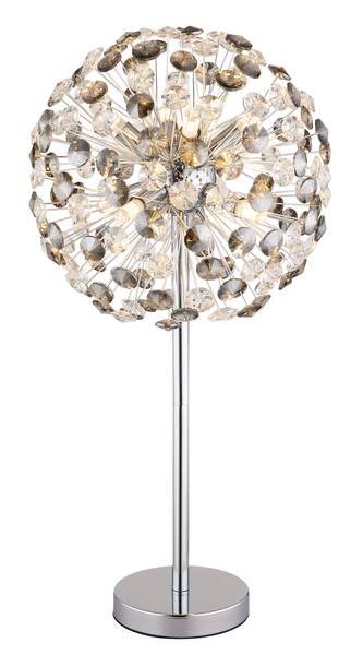 LED-Tischleuchte Katrina Kristallglas / Eisen - 8-flammig - Silber