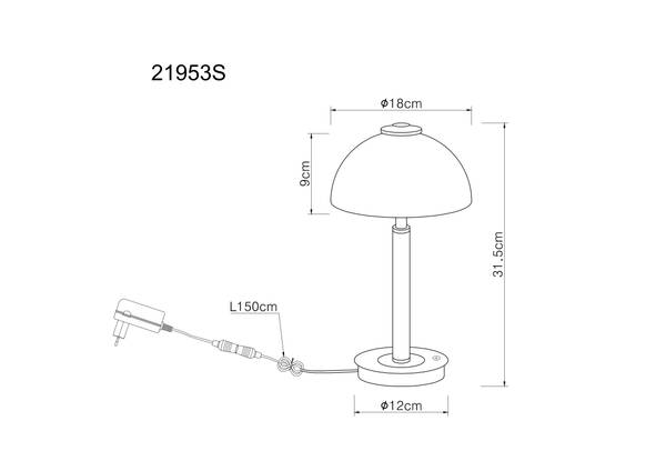 Lampada da tavolo LED Uldin Vetro fumè / Ferro - 1 punti luce - Nero