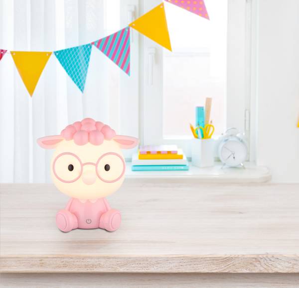 Lampe de table LED Sheepy Verre acrylique - 1 ampoule - Rose