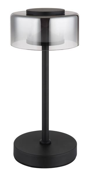 LED-Tischleuchte Belinda Rauchglas / Eisen - 1-flammig - Schwarz