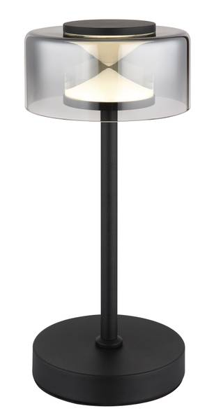 LED-Tischleuchte Belinda Rauchglas / Eisen - 1-flammig - Schwarz