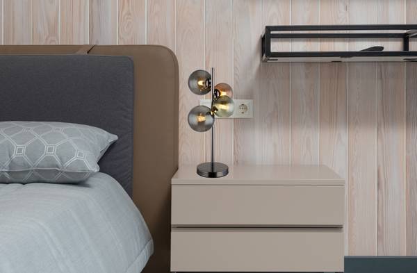 Lampe de table LED Riha - Type B Verre coloré / Fer - 4 ampoules