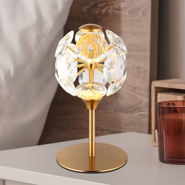 Lampada da tavolo LED Virina Cristallo / Ferro - 1 punti luce - Dorato