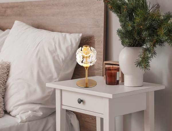 Lampada da tavolo LED Virina Cristallo / Ferro - 1 punti luce - Dorato