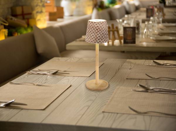 Lampada da tavolo LED Rids Vetro acrilico / Bambù massello - 1 punto luce