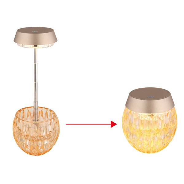 Lampada da tavolo LED Virina Vetro acrilico / Vetro colorato - 1 punto luce - Rame