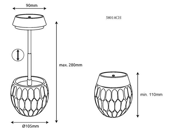 Lampada da tavolo LED Virina Vetro acrilico / Vetro colorato - 1 punto luce - Rame