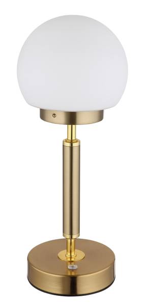 LED-Tischleuchte Haku Typ A Opalglas / Eisen - 1-flammig - Messing / Weiß