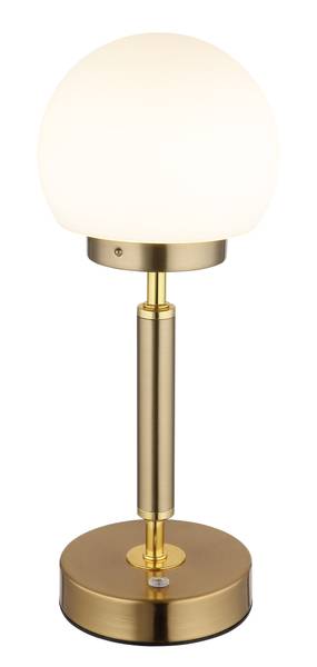 LED-Tischleuchte Haku Typ A Opalglas / Eisen - 1-flammig - Messing / Weiß