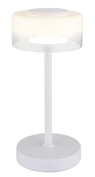 Lampada da tavolo LED Belinda Vetro trasparente / Ferro - 1 punto luce - Bianco