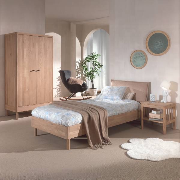 Jugendzimmer Forrest 3-tlg Polster Typ B Eiche massiv - Eiche